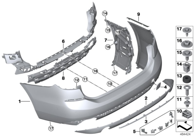 2018 BMW 640i xDrive Gran Turismo Trim Strip, Bumper, Rear Diagram for 51127437770