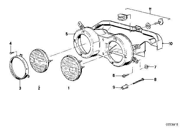 1983 BMW 733i High Beam Insert (Sealed Beam) Diagram for 63118750240