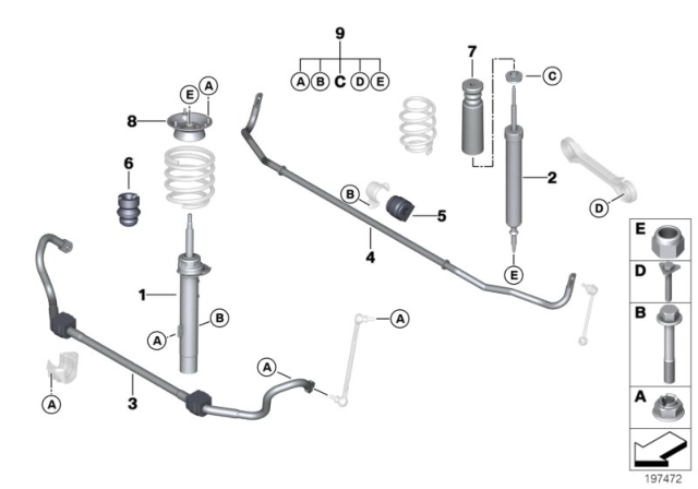 2010 BMW 128i Single Parts, M Sport Suspension Diagram