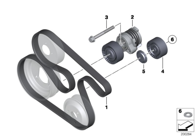 2015 BMW 760Li Belt Drive Water Pump / Alternator Diagram