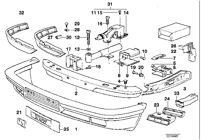 1991 BMW 750iL Trim Panel, Bumper Diagram