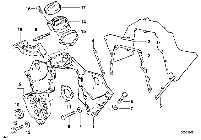 1995 BMW 750iL Timing Case Diagram 3