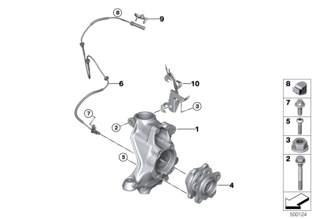 2019 BMW 330i Carrier / Wheel Bearing, Front Diagram