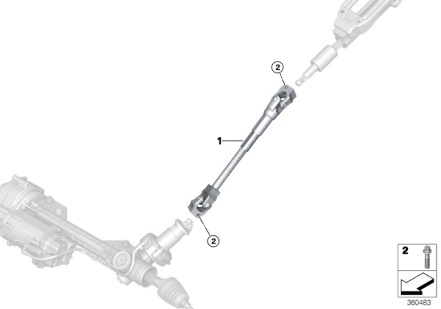 2009 BMW 328i Steering Column - Lower Joint Assy Diagram