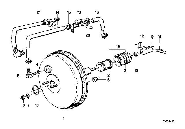 1985 BMW 524td Power Brake Unit Depression Diagram