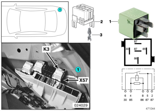 2002 BMW 540i Relay, Load-Shedding Terminal Diagram 3