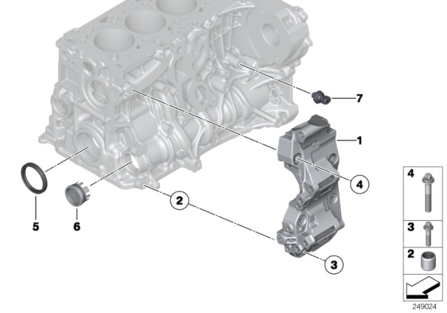 2014 BMW 328d Engine Block & Mounting Parts Diagram 2