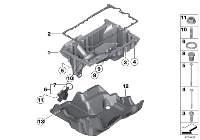 2016 BMW X5 Oil Pan Diagram