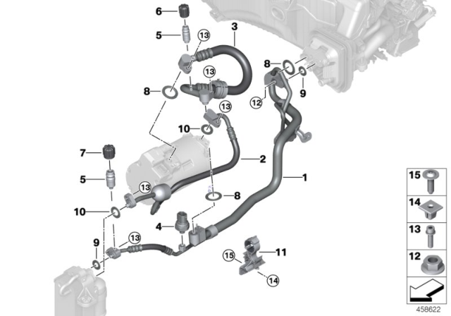 2018 BMW 740e xDrive Coolant Lines Diagram