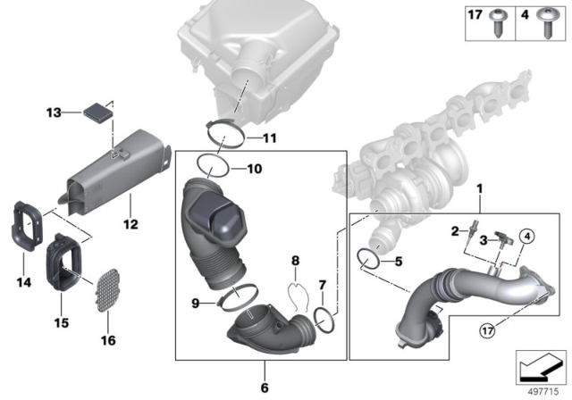 2017 BMW 230i xDrive Air Ducts Diagram