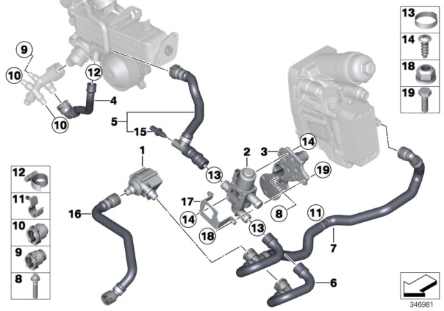 2017 BMW X3 Changeover Valve Diagram for 11538572513