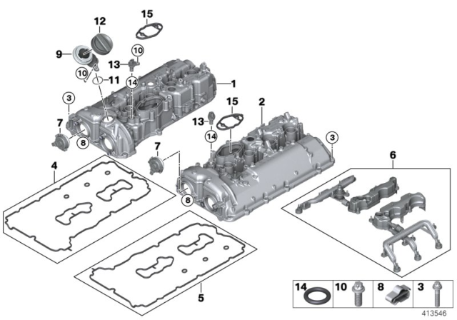 2016 BMW 750i xDrive Cylinder Head Cover Diagram