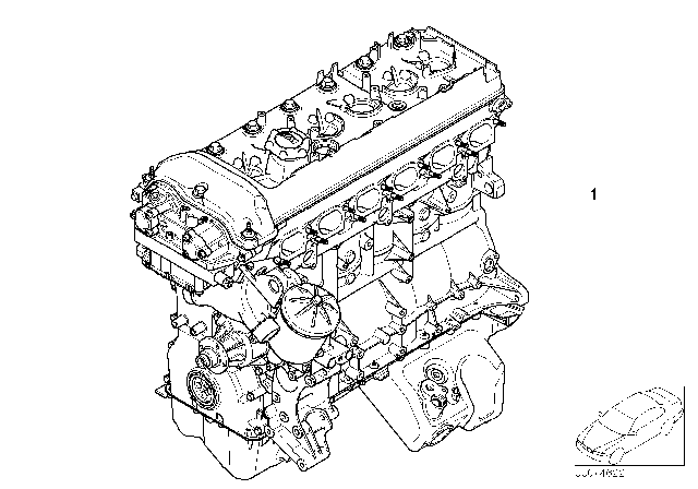 2003 BMW M3 Exchange Short Engine Diagram for 11000304349