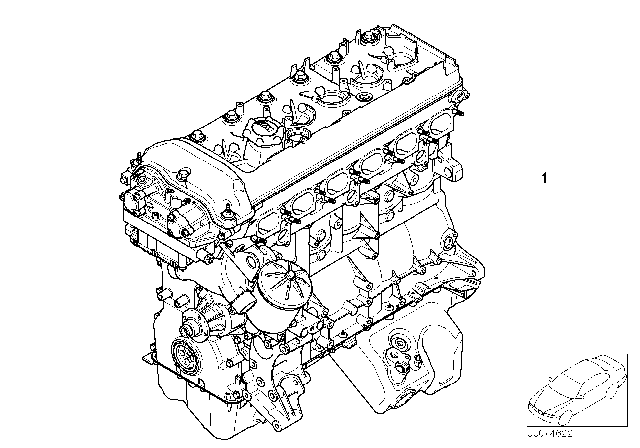 2002 BMW Z3 M Exchange Short Engine Diagram for 11000304353