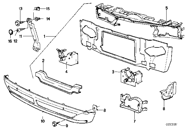 1983 BMW 320i Front Panel Diagram 1