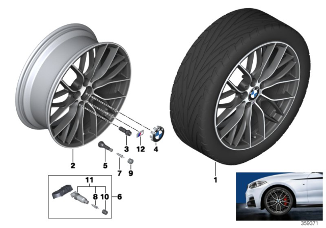 2015 BMW 228i xDrive BMW LA Wheel, M Double Spoke Diagram 1