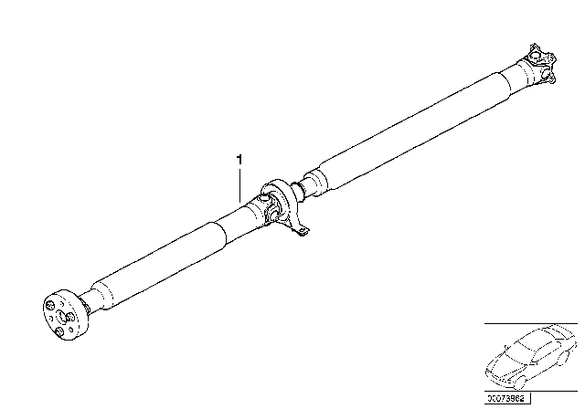 2001 BMW 325Ci 6 Gear Transmission Drive Shaft Assembly Diagram for 26117523925