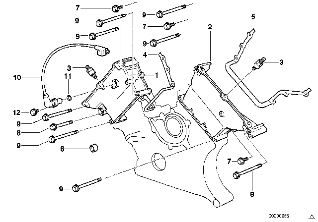 1998 BMW 740i Timing Case Diagram 3