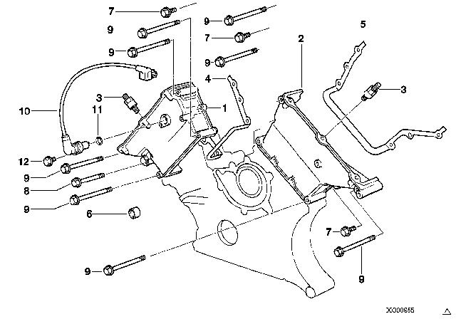 2002 BMW 540i Timing Case Diagram 3