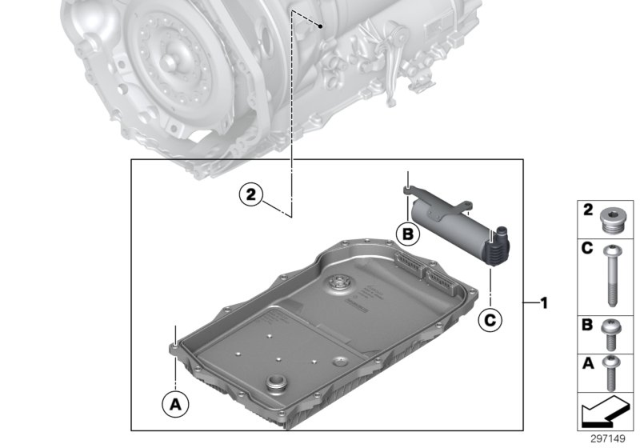 2013 BMW X1 Oil Volume Reservoir & O-Ring (GA8HP45Z) Diagram 2