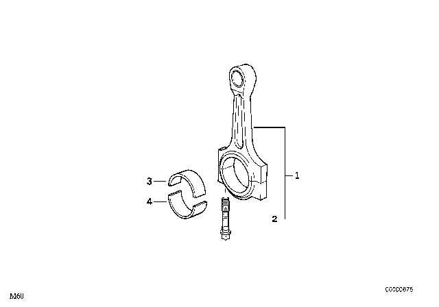 2000 BMW 740iL Crankshaft Connecting Rod Diagram