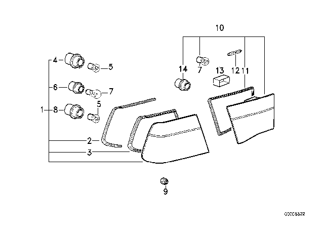 1996 BMW 840Ci Rear Light Diagram