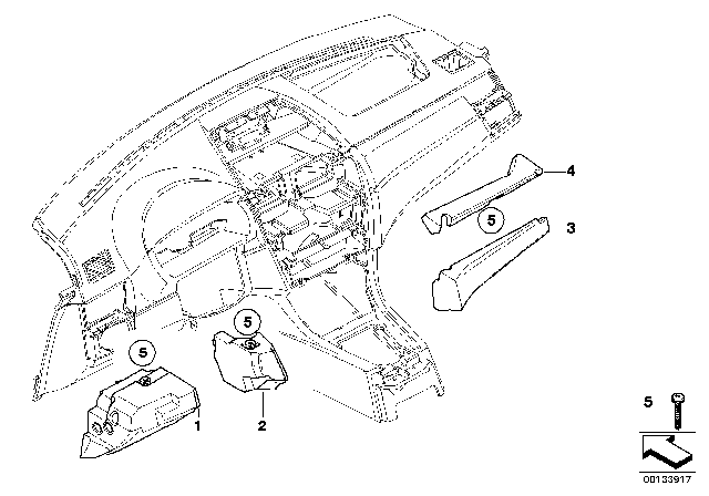 2006 BMW X3 Knee Protector Diagram