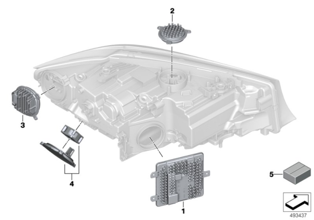 2020 BMW 330i LED MOD.TURN SIG./DAYTI.RUN. Diagram for 63118737146