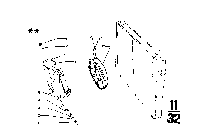 1974 BMW 3.0CS Electric Additional Fan Diagram