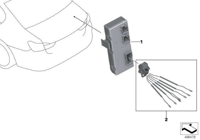 2017 BMW 540i Control Unit, Tailgate Function Module Diagram