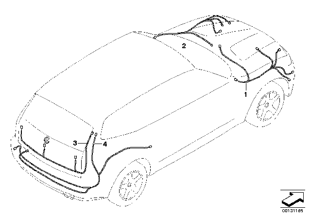 2005 BMW X3 Repair Cable Main Cable Harness Diagram