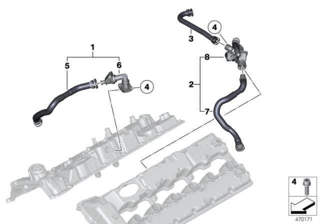 2015 BMW 760Li Crankcase - Ventilation Diagram