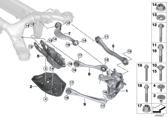 2019 BMW X7 Expanding Nut Diagram for 31146856399