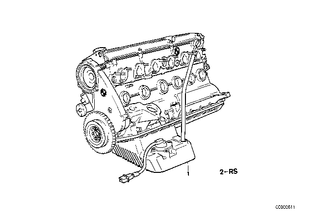 1986 BMW 528e Exchange Short Engine Diagram for 11001735062