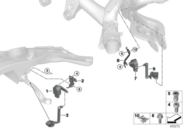 2020 BMW Z4 BRACKET FOR HEIGHT SENSOR, R Diagram for 37146888955