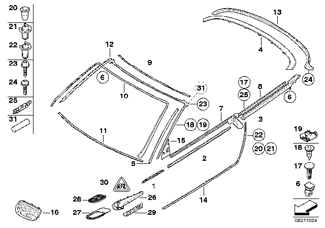 2010 BMW M3 Channel Cover,Exterior,Door, Front Left Diagram for 51337173551