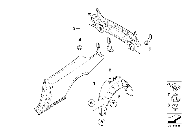 2012 BMW 328i Side Panel / Tail Trim Diagram