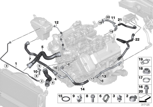 2010 BMW M3 Pipe, Cylinder Head-Heater Feed Diagram for 11537838212