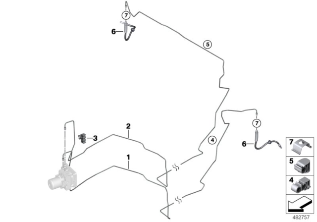 2020 BMW X4 M Brake Pipe, Rear Diagram