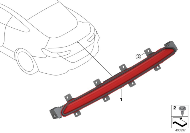 2019 BMW M850i xDrive Third Stoplamp Diagram