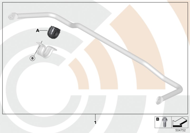 2016 BMW X5 Repair Kit Anti-Roll Bar Rear Diagram