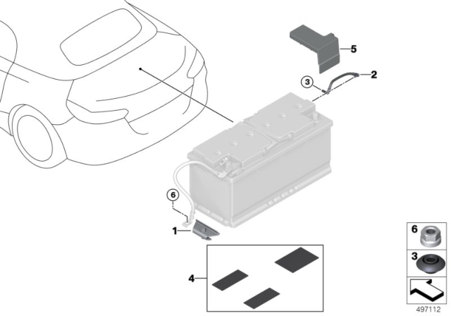 2019 BMW Z4 Battery Mounting Parts Diagram