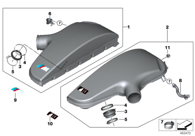 2007 BMW M6 Engine Cover Emblem Diagram for 11617834686