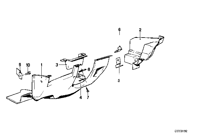 1986 BMW 524td Trim Panel Dashboard Diagram 2