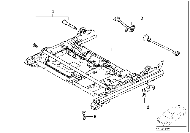 2003 BMW 745i Front Seat Rail Diagram 1