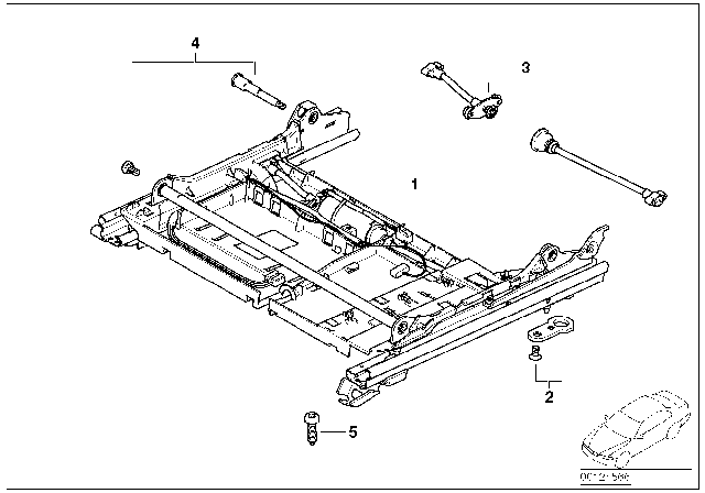 2005 BMW 745i Front Seat Rail Diagram 1