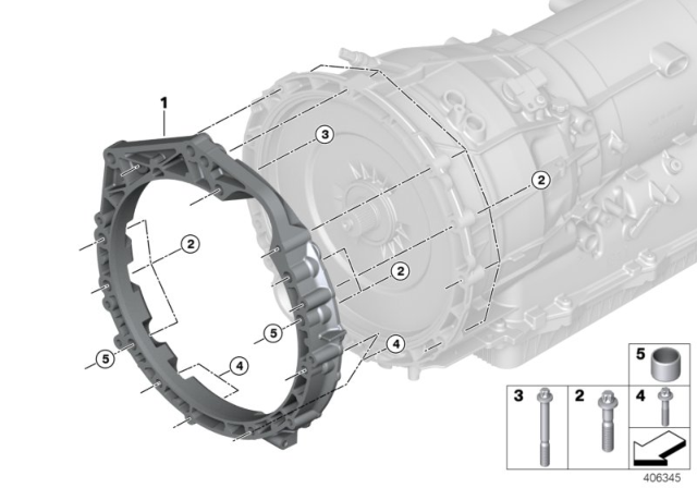 2017 BMW X5 Transmission Mounting Diagram