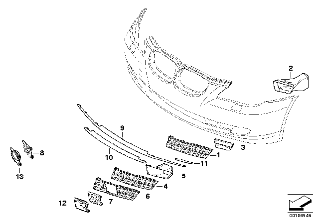 2008 BMW 550i Trim Panel, Trim Elements Diagram