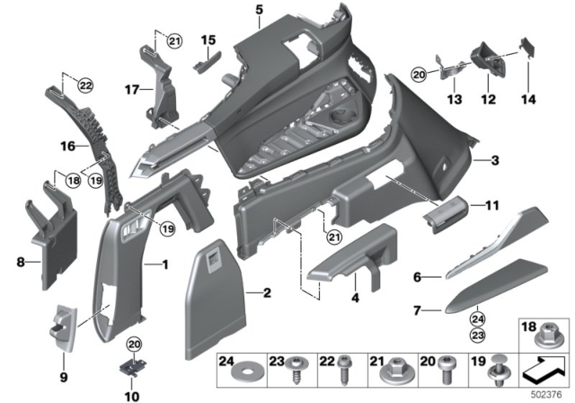2020 BMW X7 Trim Panel, Luggage Compartment Diagram 1