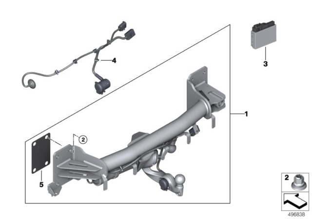 2019 BMW X7 TRAILER TOW HITCH SET US Diagram for 71606889279